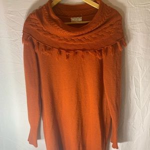 Pink Rose 2x burnt orange fringe dress